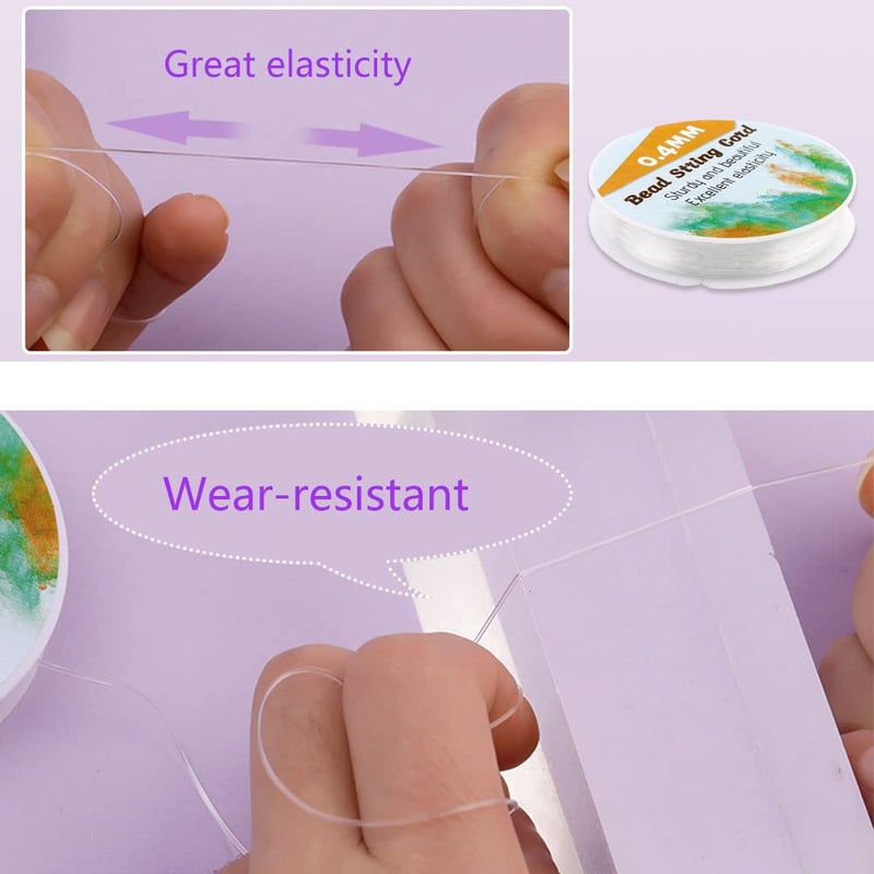 Tikjiua 0.4mm Round Elastic Thread  Elastic String for Bracelet 295 Feet Spool Clear Stretchy Bracelet String for Making Bracelet Watch Band Key Chain Beaded Jewelry - Image 5